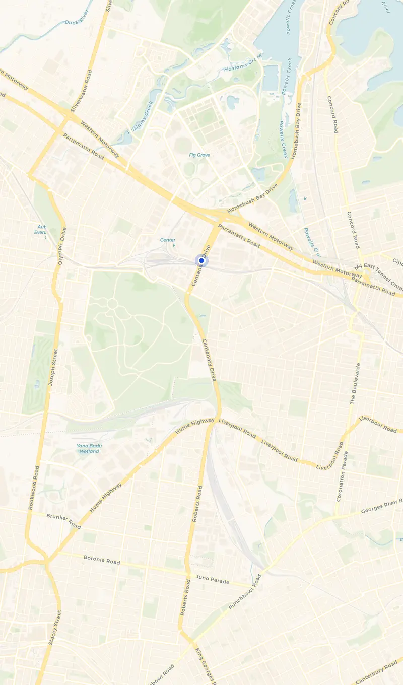 Map of the Homebush West service area and the surrounding suburbs we cover.